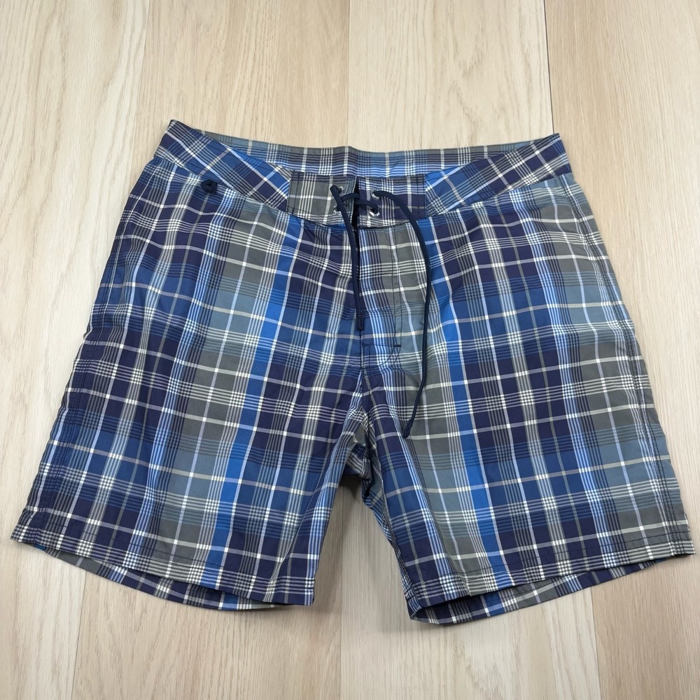 Sundek Mens Blue Classic Fit Drawstring Check Style Board Short Size 32